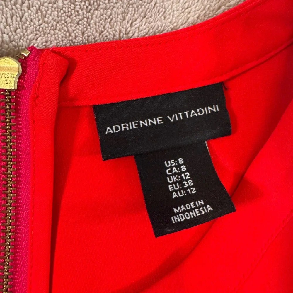 Boss Babe Colorblock Shift Dress Red Pink Wedding Party Career Minimalist‎ SZ 8